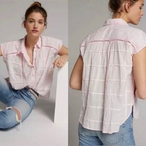 NWT - Pilcro by Anthropologie Women’s XS Serena Pink Short Sleeve Top